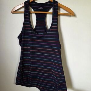 EUC LIKE NEW ATHLETA STRIPED RACER BACK TANK TOP SIZE SMALL